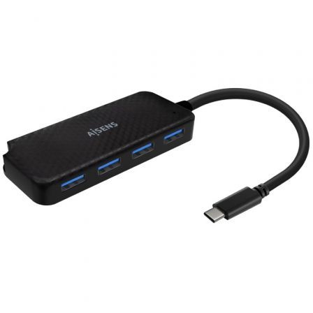 Aisens Hub USB 3.1 USB-C con 4 Puertos Tipo A, Negro
